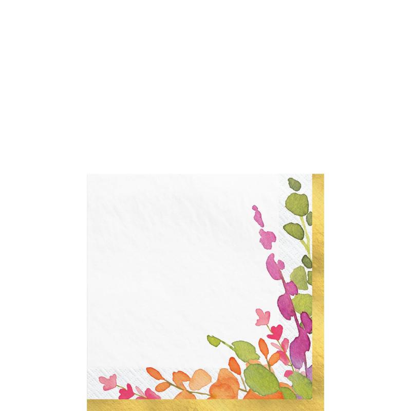 Mother’s Day | Water Floral Paper Beverage Napkins, 5In, 16Ct Holidays & Occasions Mother's Day