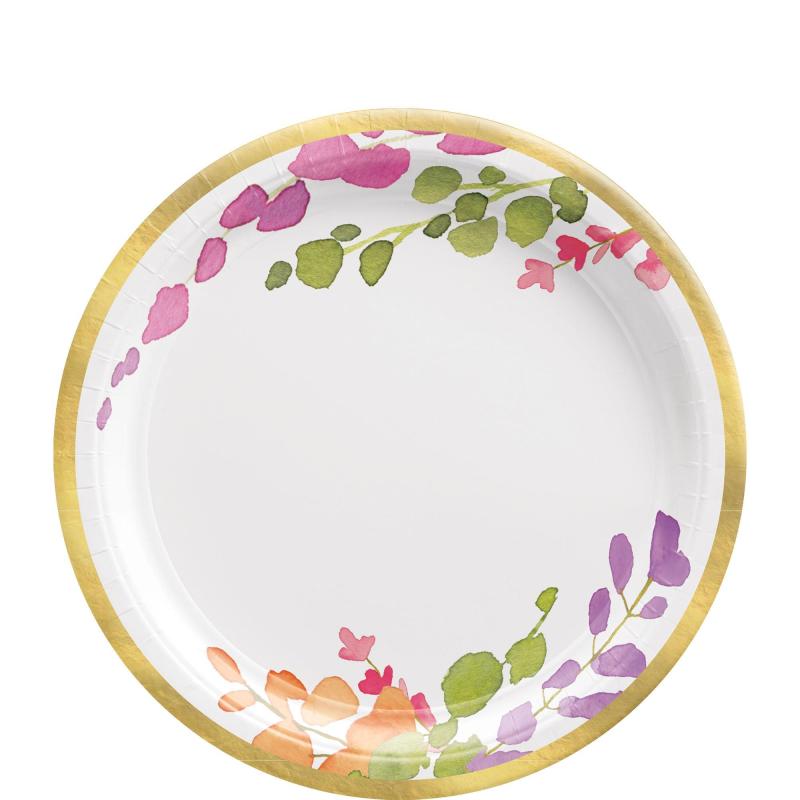 Mother’s Day | Water Floral Paper Dessert Plates, 7In, 8Ct Holidays & Occasions Mother's Day