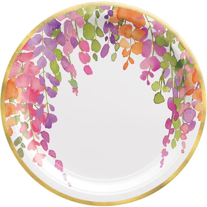 Mother’s Day | Water Floral Paper Dinner Plates, 10.5In, 8Ct Holidays & Occasions Mother's Day