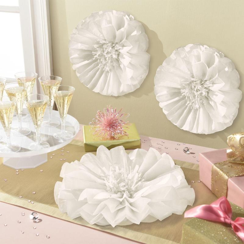 Mother’s Day | White Flower Tissue Pom Poms 3Ct Holidays & Occasions Mother's Day