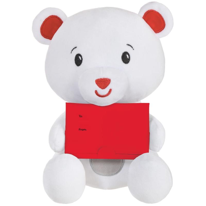 Mother’s Day | White & Red Plush Bear Balloon Weight With Gift Card Holder, 5.9Oz Holidays & Occasions Mother's Day