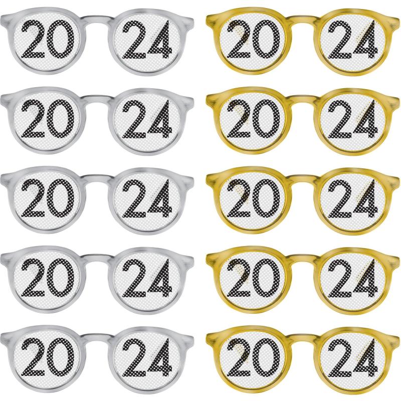 New Year’s Eve | Gold & Silver 2024 Party Glasses, 10Ct Holidays & Occasions New Year's Eve