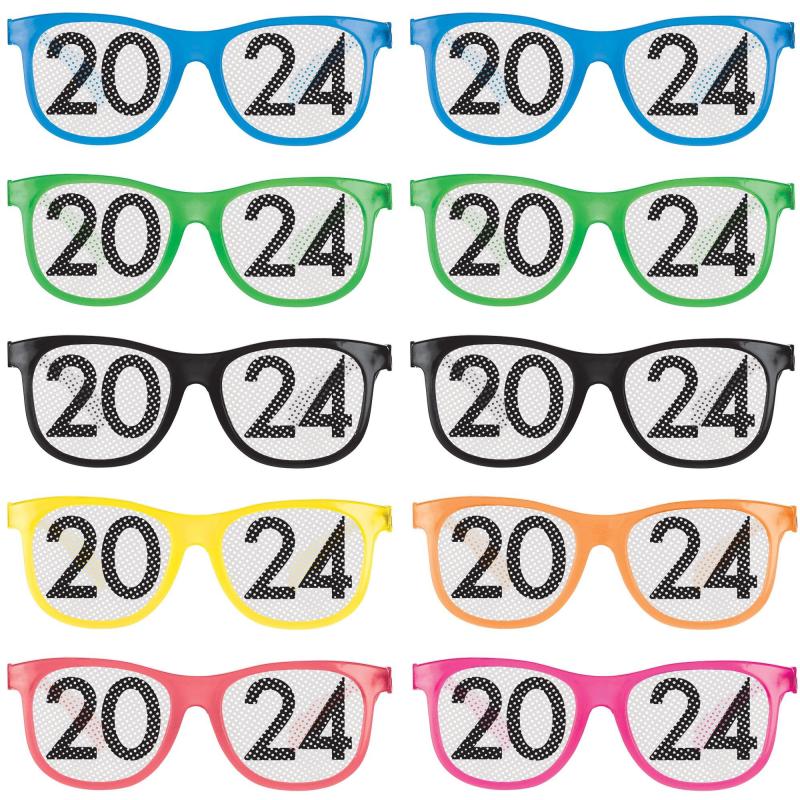 New Year’s Eve | Multicolor 2024 Plastic Glasses, 10Ct Holidays & Occasions New Year's Eve