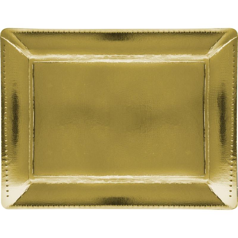 Oktoberfest | Metallic Gold Rectangular Paper Platters, 12In X 16In, 2Ct Holidays & Occasions Oktoberfest