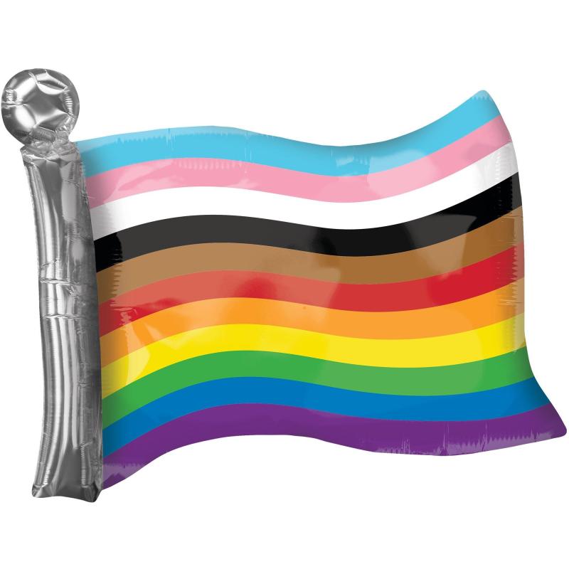 Pride | 11-Stripe Inclusive Lgbtq Pride Flag Foil Balloon, 27In X 22In Holidays & Occasions