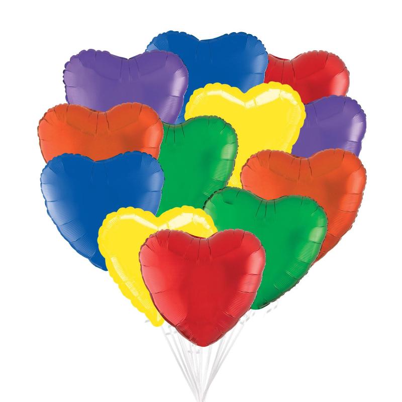 Pride | Heart Rainbow Foil Balloon Bouquet, 12Pc – Pride Holidays & Occasions