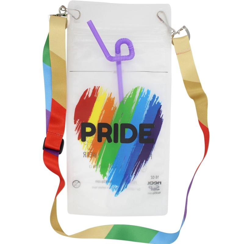 Pride | Pride Drink Pouch With Progress Pride Lanyard, 16Oz, 2Ct Holidays & Occasions