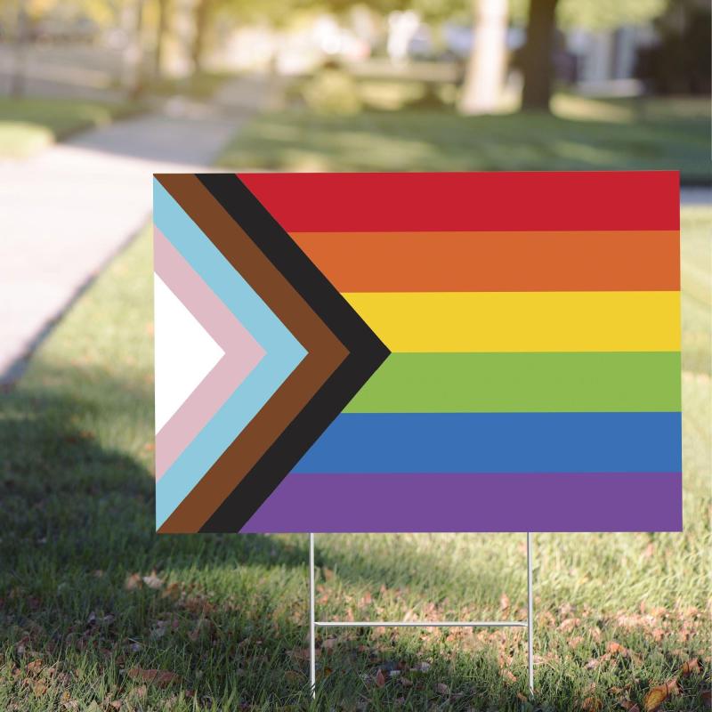 Pride | Progress Pride Plastic Yard Sign, 22In X 15In Holidays & Occasions