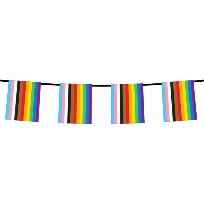 Pride | Progressive Pride Flag Plastic Pennant Banner, 12Ft Holidays & Occasions