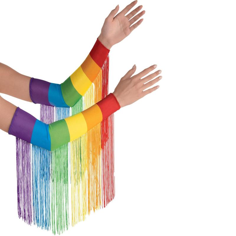 Pride | Rainbow Fringe Fabric Sleeves, 15In, 2Pc Holidays & Occasions