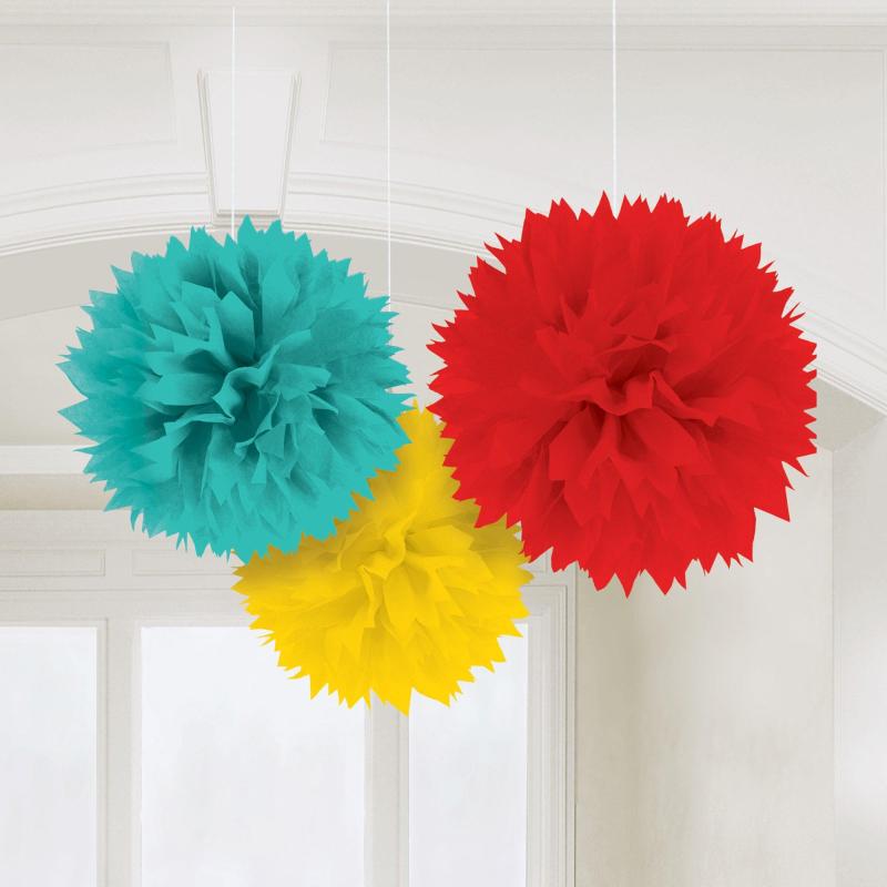 Pride | Rainbow Multicolor Tissue Pom Poms, 3Ct Holidays & Occasions