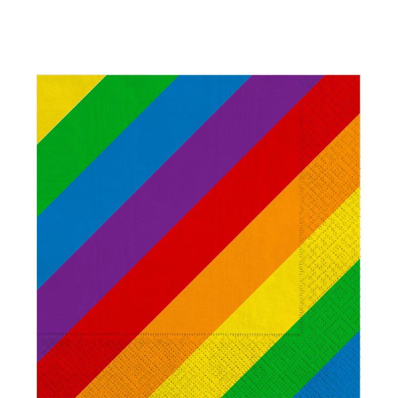 Pride | Rainbow Striped Lunch Napkins 16Ct Holidays & Occasions