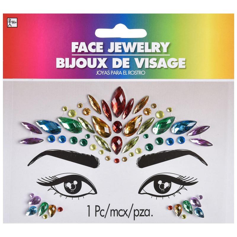 Pride | Rainbow Teardrop Face Gems Holidays & Occasions