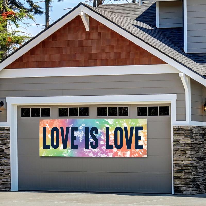 Pride | Rainbow Tie-Dye Love Is Love Pride Vinyl Horizontal Banner, 6Ft X 2Ft Holidays & Occasions