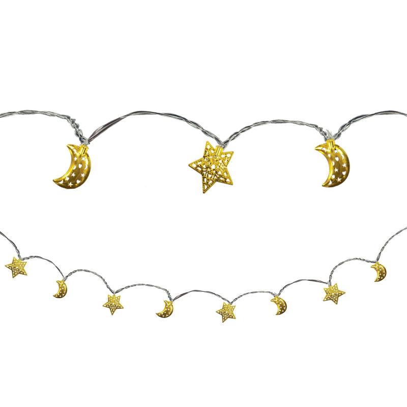 Ramadan | Crescent Moon & Star Eid Led String Lights Holidays & Occasions Ramadan