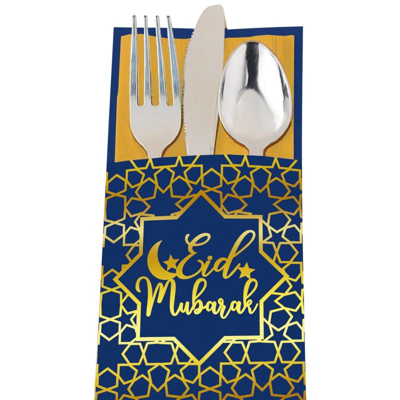 Ramadan | Eid Mubarak Paper Cutlery Sleeves, 12Ct Holidays & Occasions Ramadan