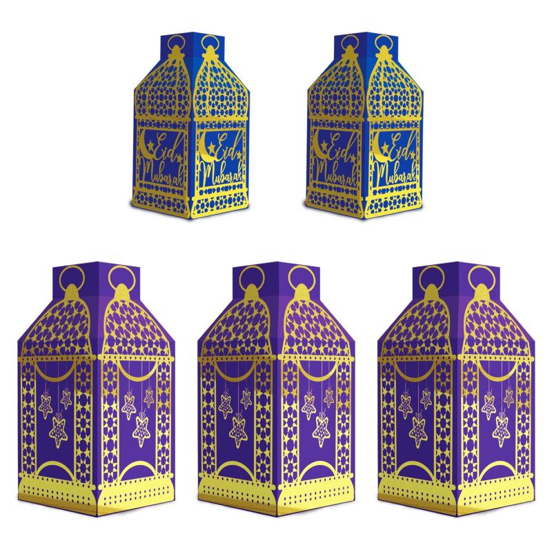 Ramadan | Eid Paper Lanterns, 5Ct, Hanging Decorations, 3 Large Lanterns (8.5In), 2 Small Lanterns (6.5In) Holidays & Occasions Ramadan