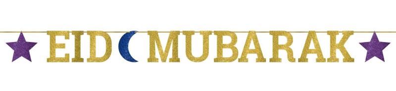 Ramadan | Glitter Eid Mubarak Letter Banner Holidays & Occasions Ramadan