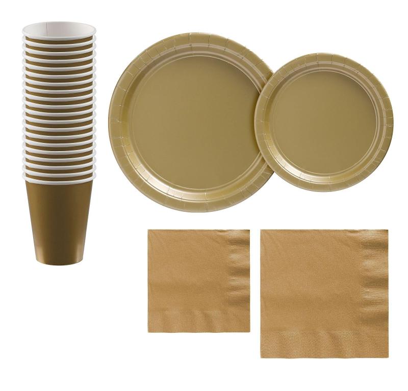 Ramadan | Gold Paper Tableware Kit For 20 Guests Holidays & Occasions Ramadan