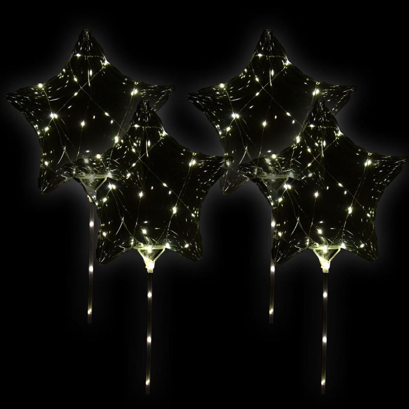 Ramadan | Led Light-Up Clear Star Balloons, 11In, 4Ct – Crystal Clearz Holidays & Occasions Ramadan