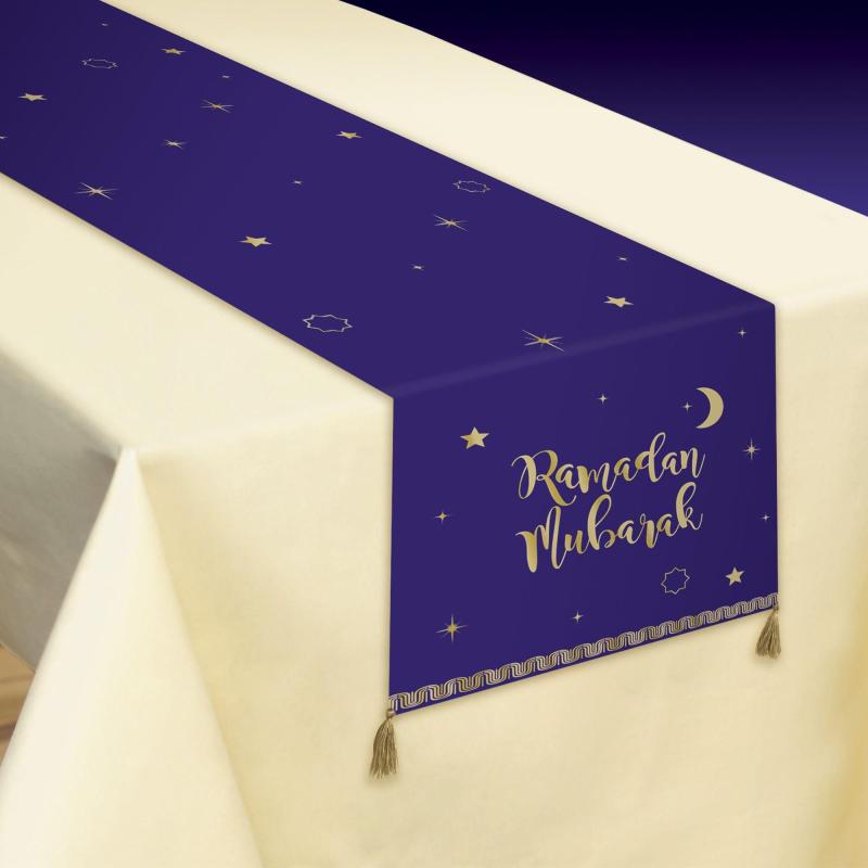 Ramadan | Ramadan Mubarak Fabric Table Runner, 14In X 72In Holidays & Occasions Ramadan