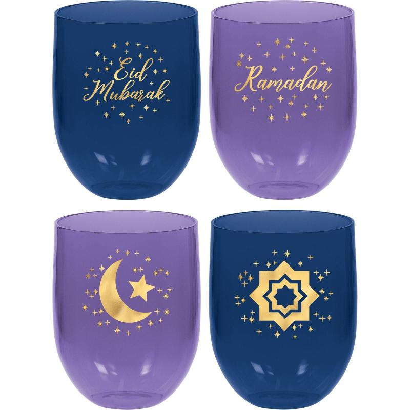 Ramadan | Ramadan Plastic Stemless Tumblers 4Ct Holidays & Occasions Ramadan