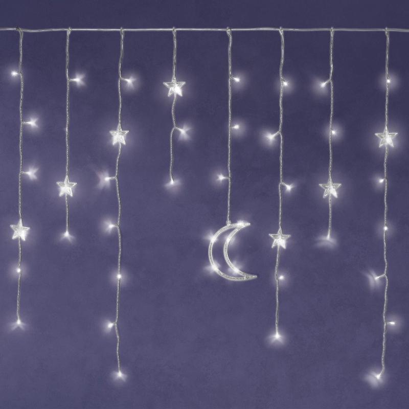 Ramadan | Ramadan Star & Crescent Led Light Curtain, 47.2In Holidays & Occasions Ramadan