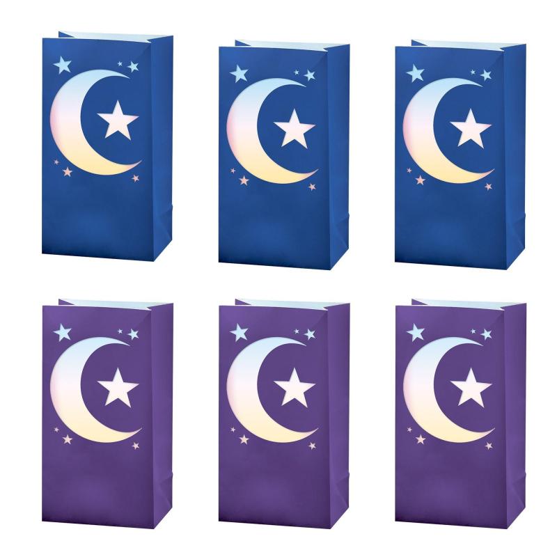 Ramadan | Ramadan Star & Crescent Luminary Bags, 6In X 11.12In, 6Ct Holidays & Occasions Ramadan