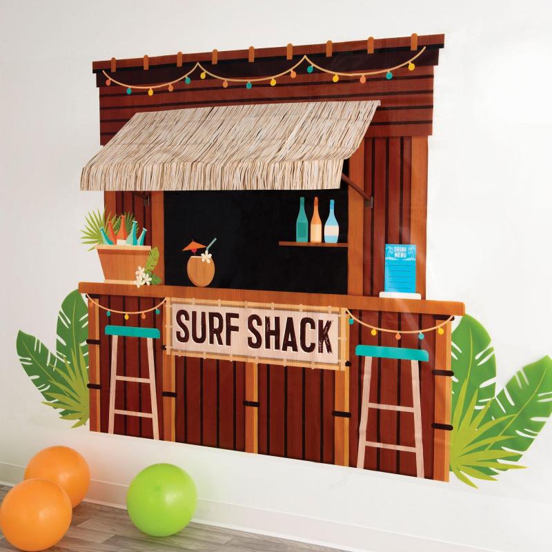 Summer | Beach Life Surf Shack 3D Plastic & Raffia Scene Setter, 8.4Ft X 5.4Ft Holidays & Occasions Summer