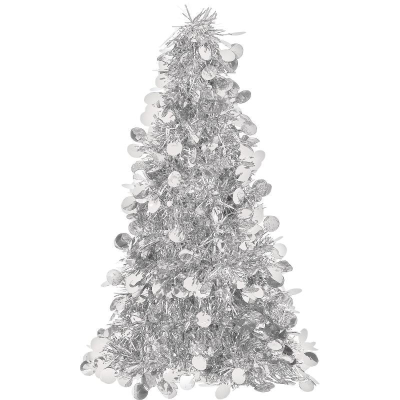 Winter | 3D Silver Tinsel Christmas Tree Holidays & Occasions Winter