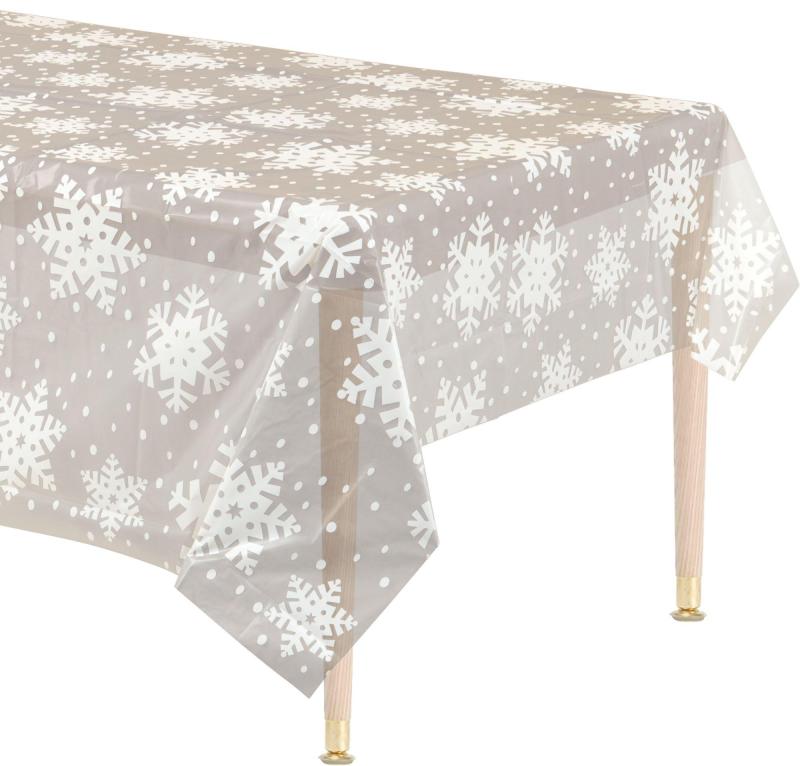 Winter | Clear Snowflake Table Cover Holidays & Occasions Winter