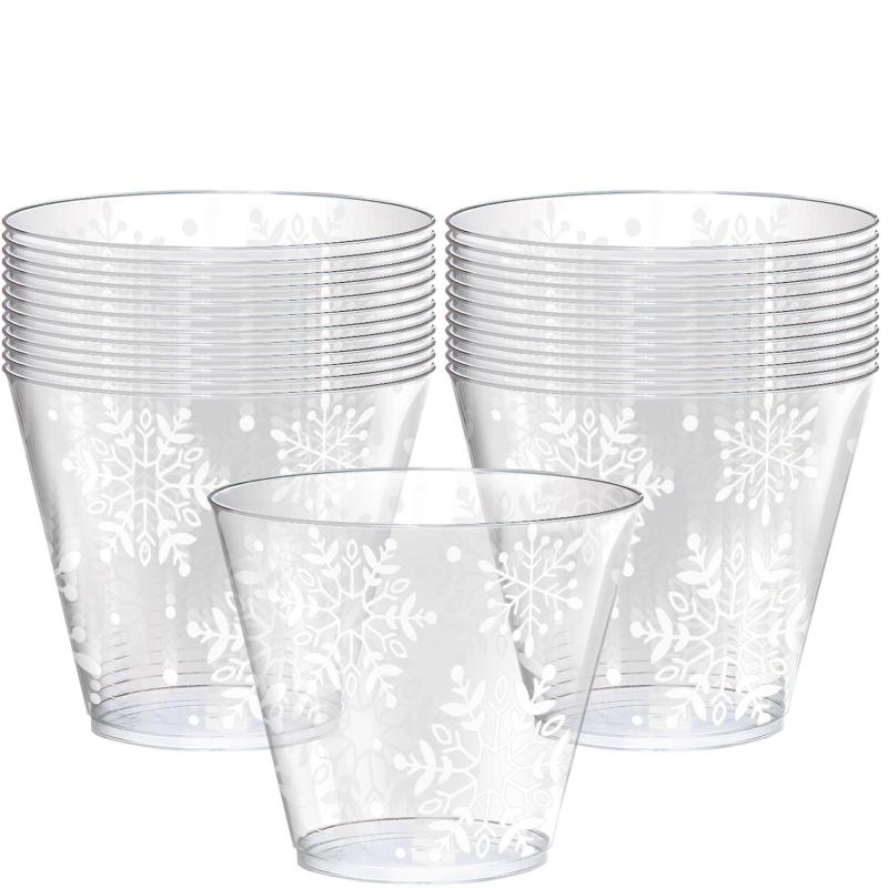 Winter | Dancing Snowflakes Plastic Tumblers, 9Oz, 40Ct Holidays & Occasions Winter