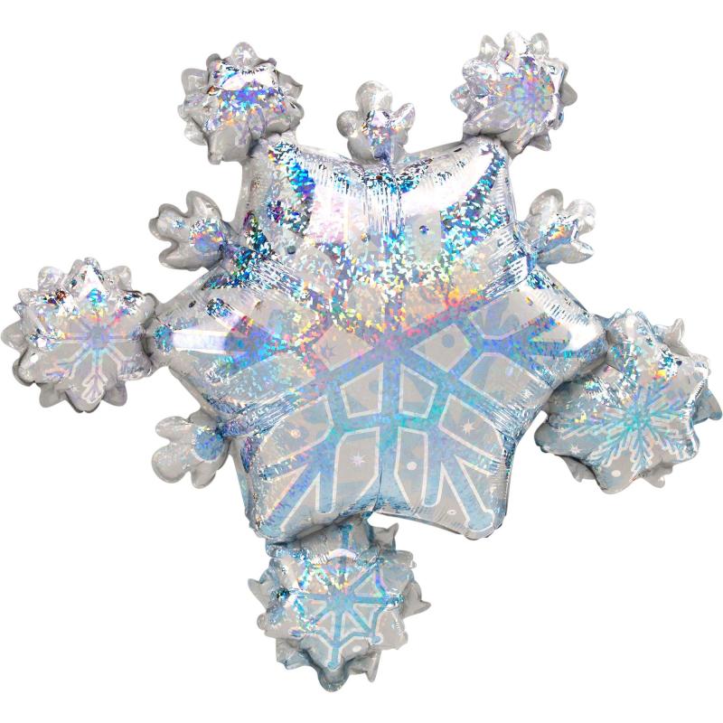 Winter | Prismatic Snowflake Cluster Foil Balloon, 32In X 30In Holidays & Occasions Winter