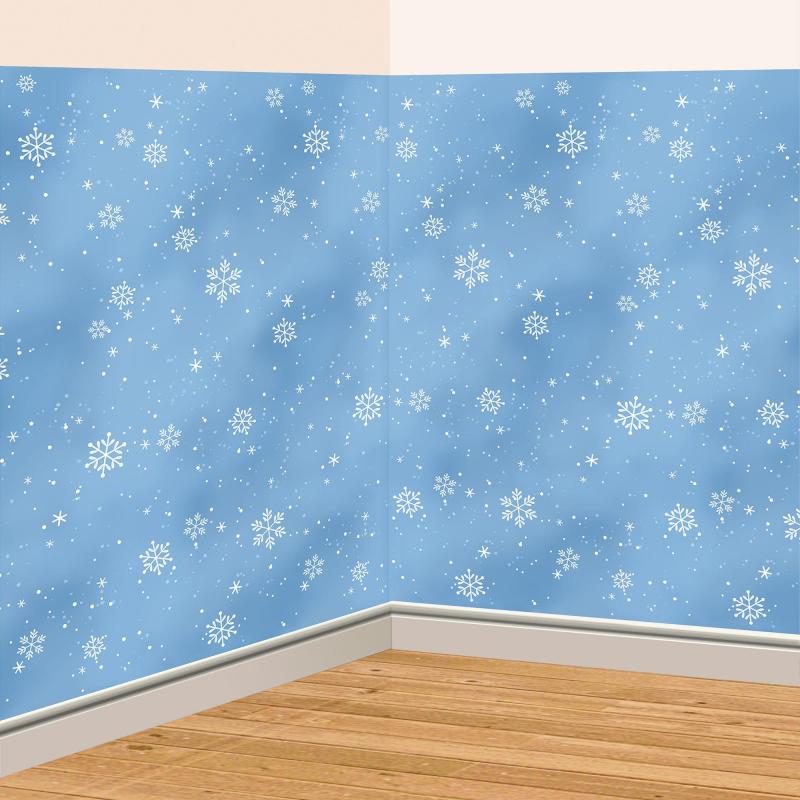 Winter | Winter Snowflake Flurry Plastic Room Roll, 16Ft X 4Ft Holidays & Occasions Winter