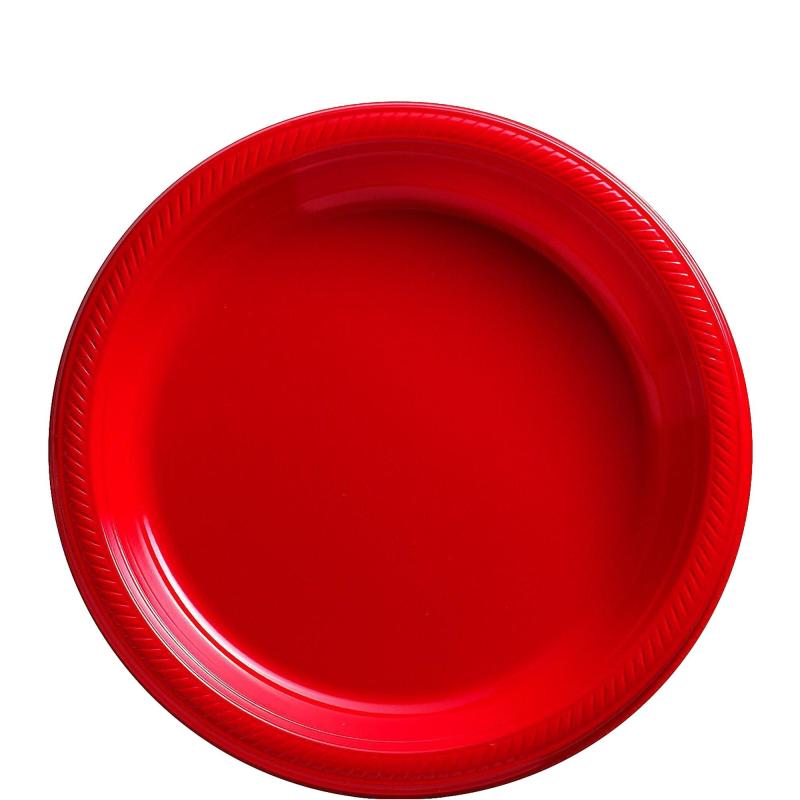 Cinco de Mayo | Red Plastic Dessert Plates, 7In, 50Ct Cinco de Mayo Cinco de Mayo