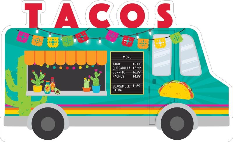 Cinco de Mayo | Taco Truck Cardboard Cutout, 36In X 22In – Fiesta Cinco de Mayo Cinco de Mayo