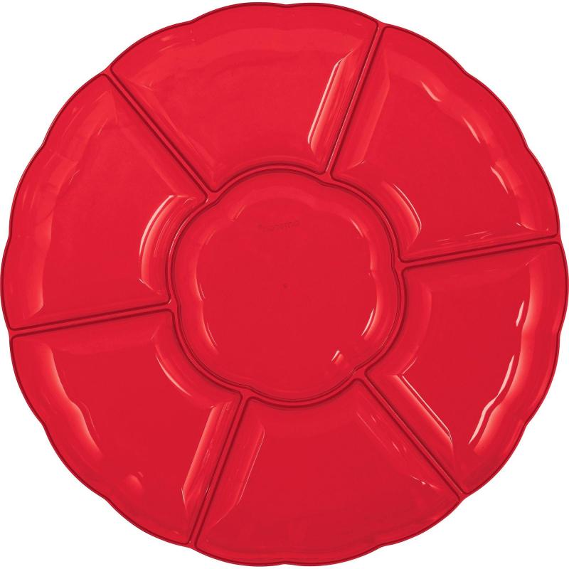 Day of the Dead | Red Plastic Scalloped Sectional Platter Day of the Dead Day of the Dead