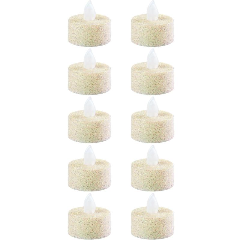 Diwali | Glitter Iridescent Tealight Flameless Led Candles 10Ct Diwali Diwali