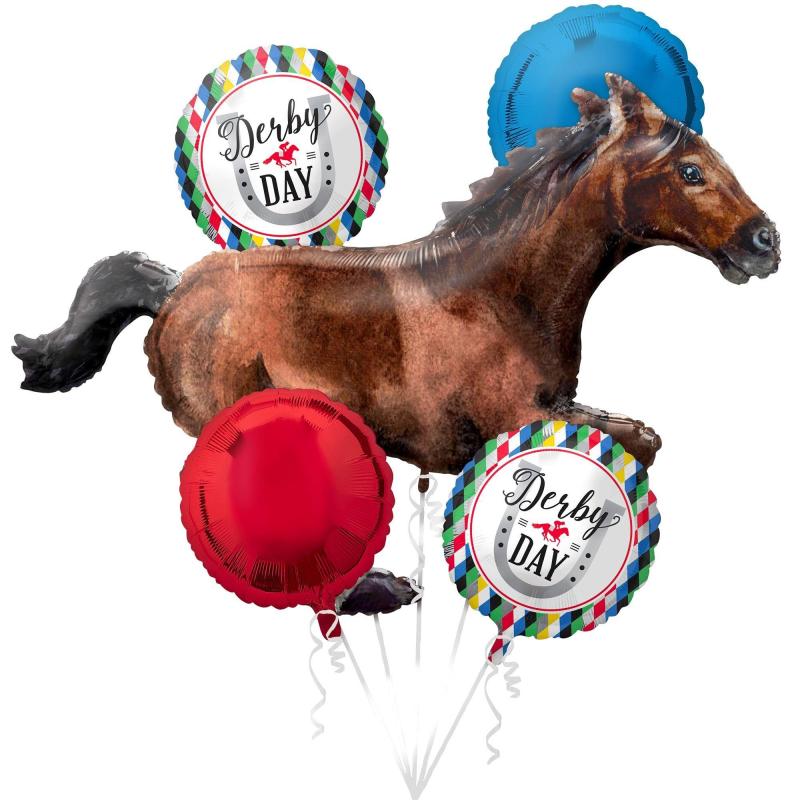 Kentucky Derby | Derby Day Foil Balloon Bouquet, 5Pc Holidays & Occasions Kentucky Derby