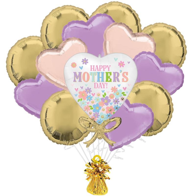 Mother’s Day | Daisy Chain Mother’s Day Foil Balloon Bouquet With Balloon Weight, 14Pc Holidays & Occasions Mother's Day