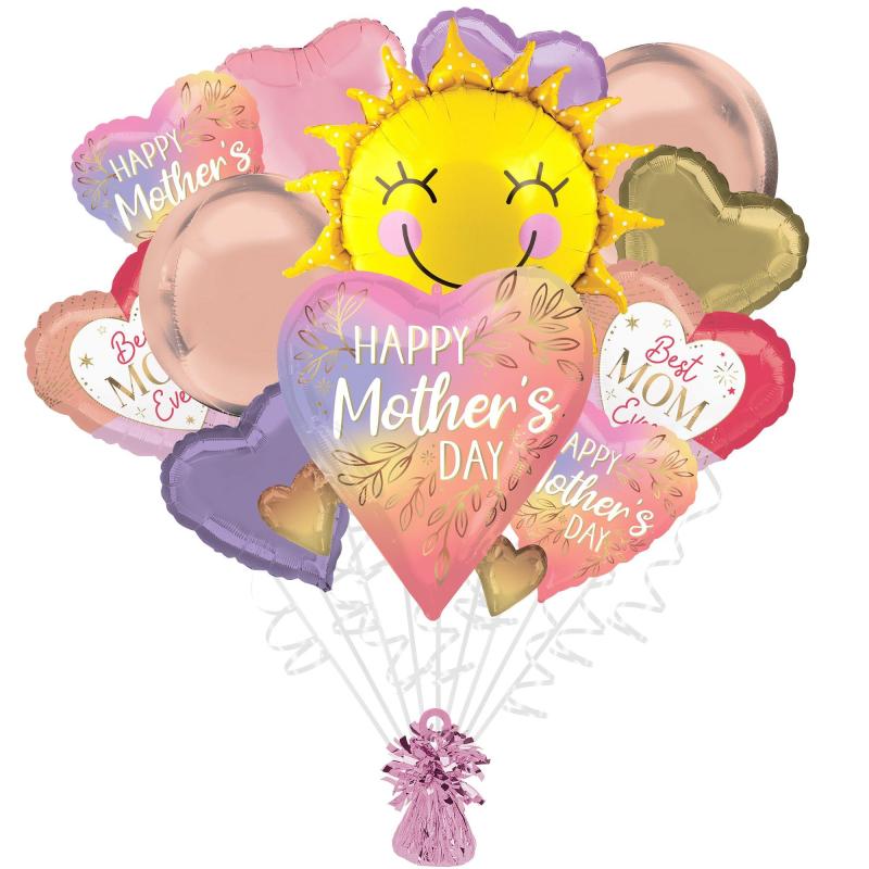 Mother’s Day | Premium Botanical Mother’s Day Foil Balloon Bouquet With Balloon Weight, 13Pc Holidays & Occasions Mother's Day