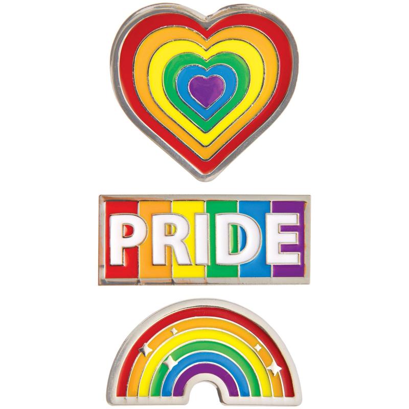 Pride | Rainbow Pride Enamel Pins, 3Ct Holidays & Occasions