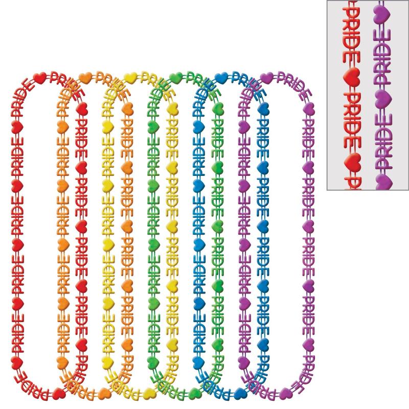 Pride | Rainbow Pride Plastic Bead Necklaces, 32In, 6Ct Holidays & Occasions