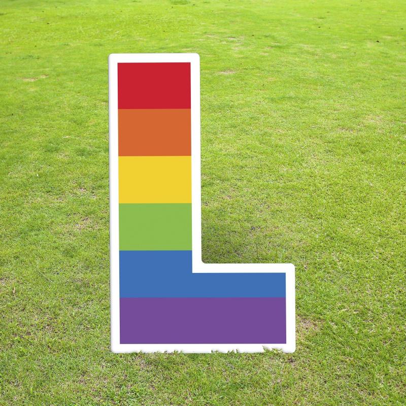 Pride | Rainbow Striped Pride Letter (L) Plastic Yard Sign, 30In Holidays & Occasions