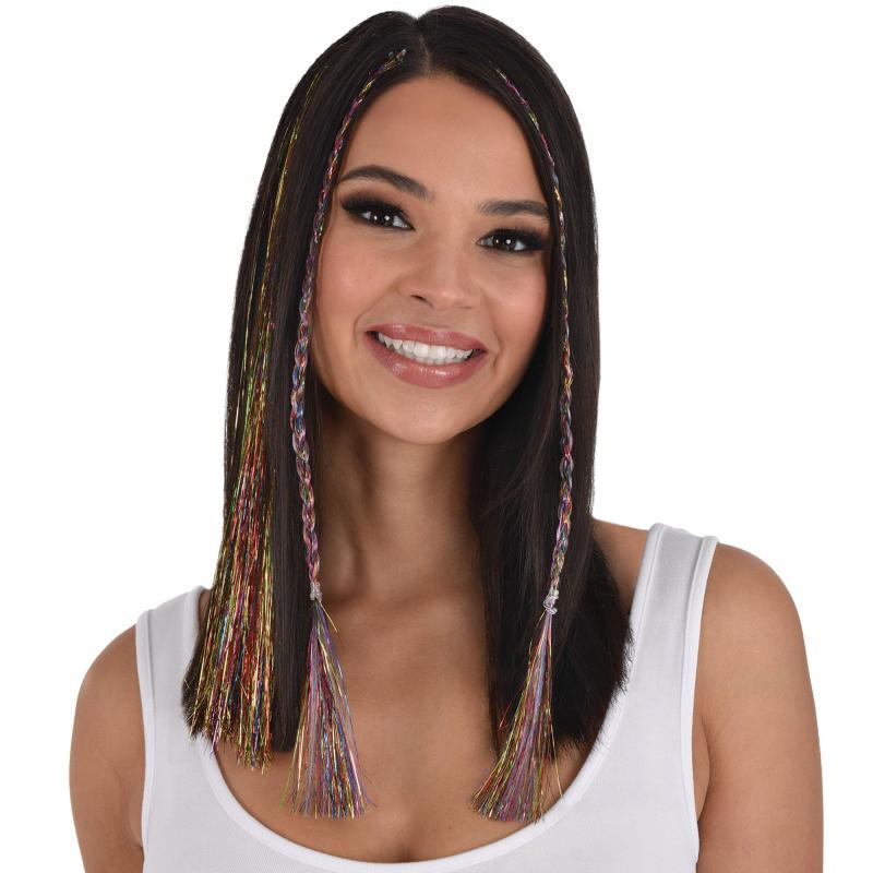 Pride | Rainbow Tinsel Hair Extensions, 3Pc Holidays & Occasions