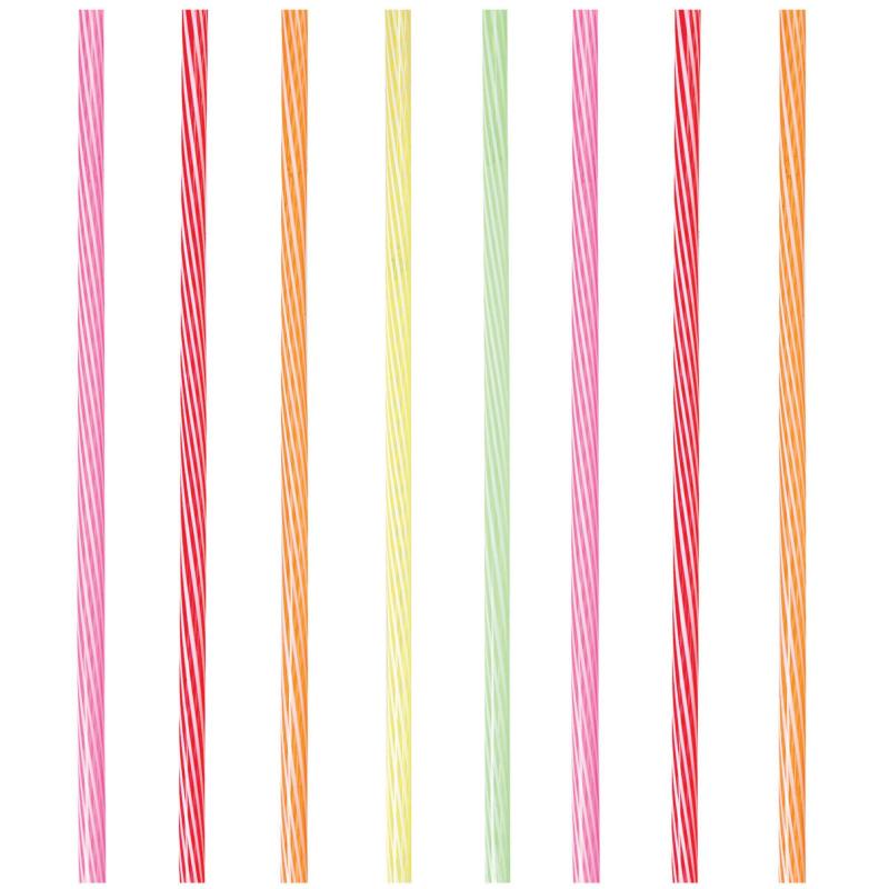 Pride | Multicolor Striped Reusable Plastic Straws, 24Ct Holidays & Occasions