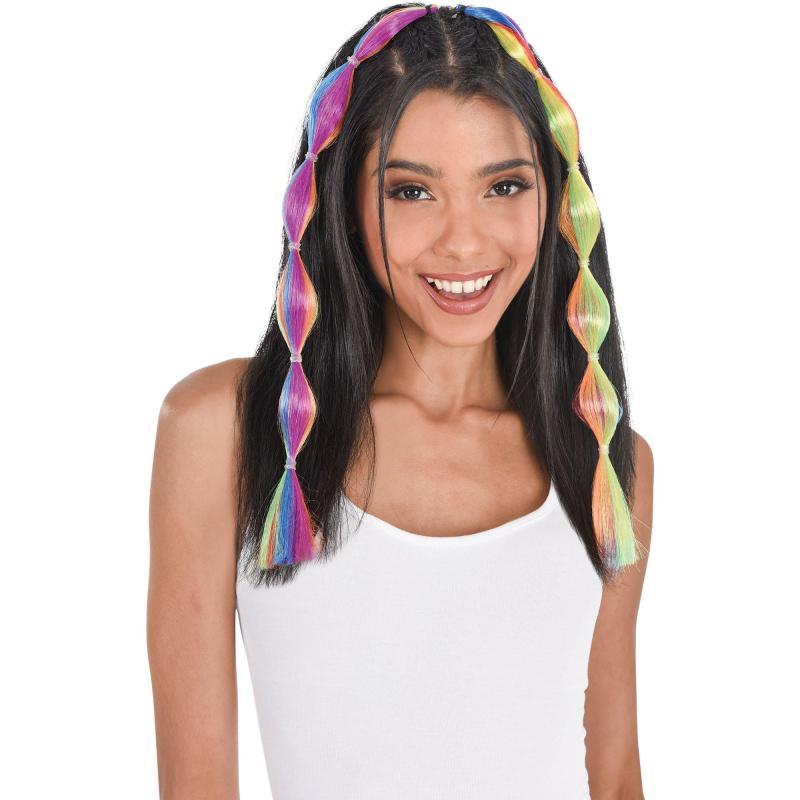 Pride | Rainbow Bubble Braid Hair Extensions, 2Pc Holidays & Occasions